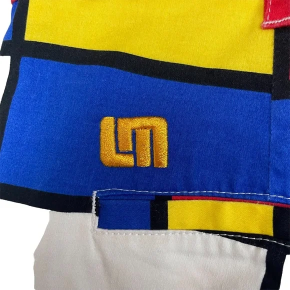 Loudmouth Golf Shorts Men's size 36 Color Block Red Black Blue Yellow - Picture 5 of 7